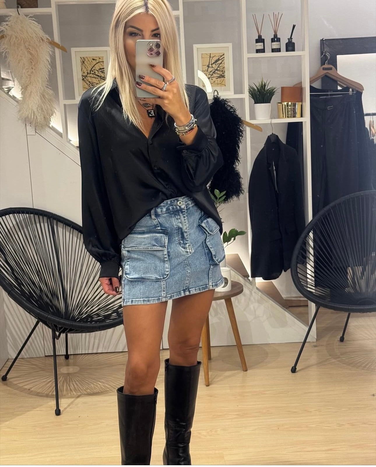 Jean Skirt With Pockets