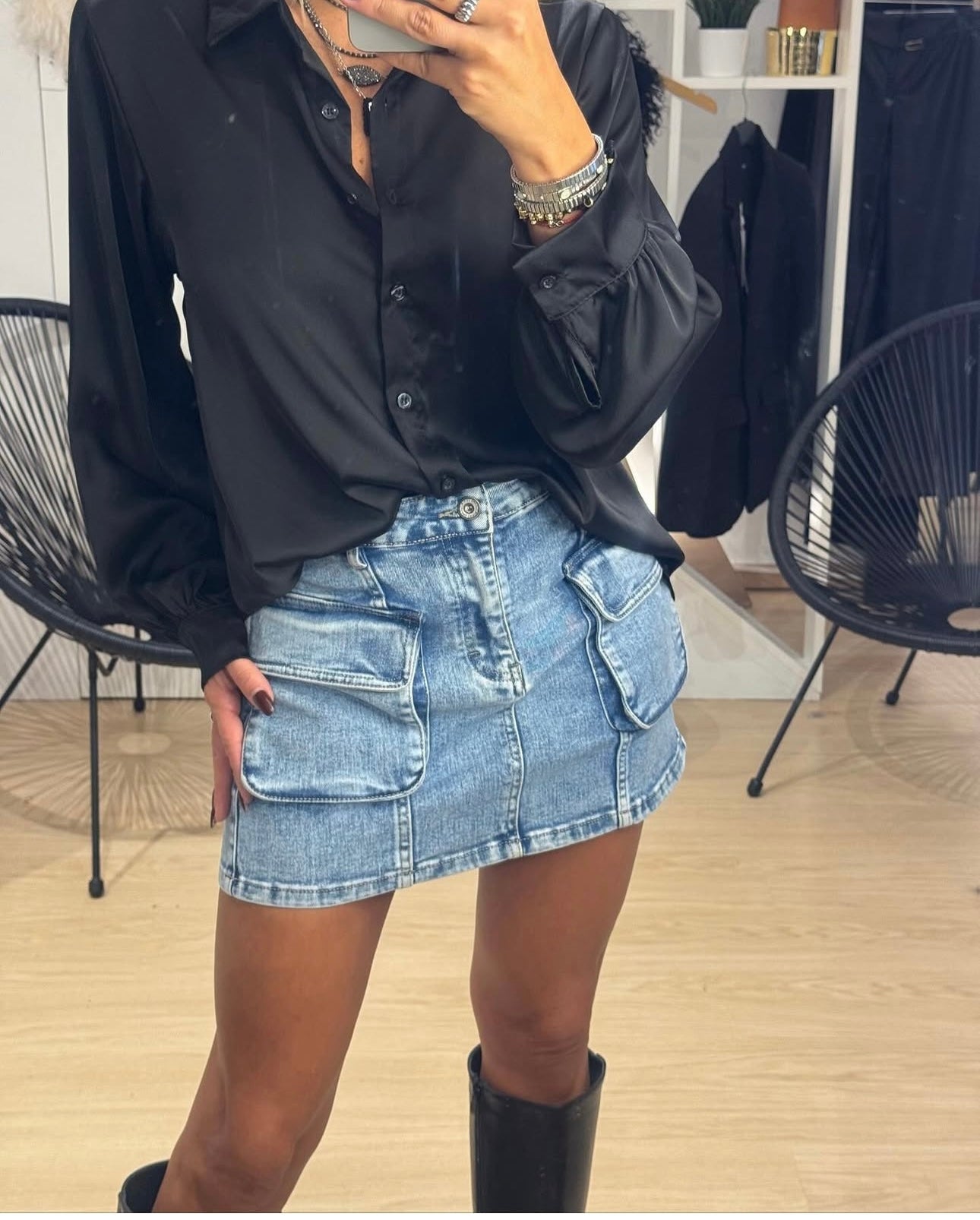 Jean Skirt With Pockets