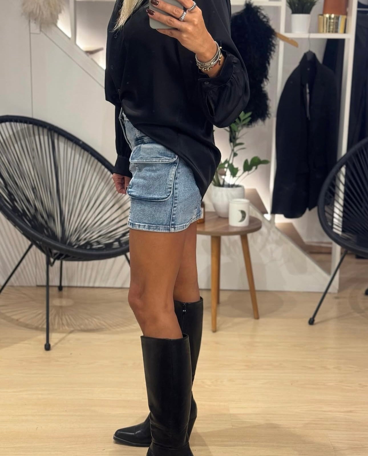 Jean Skirt With Pockets