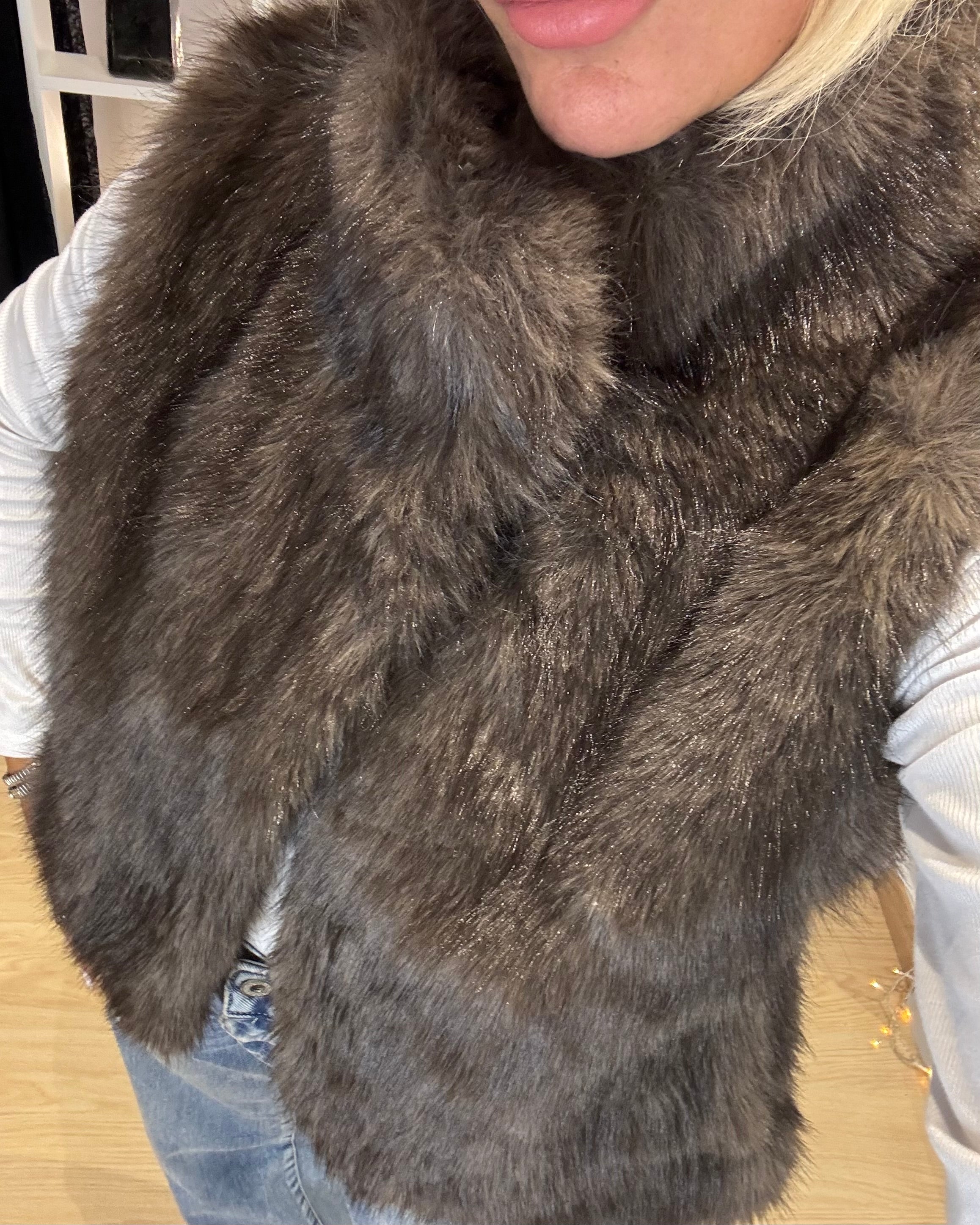 Sleeveless Fur Coat