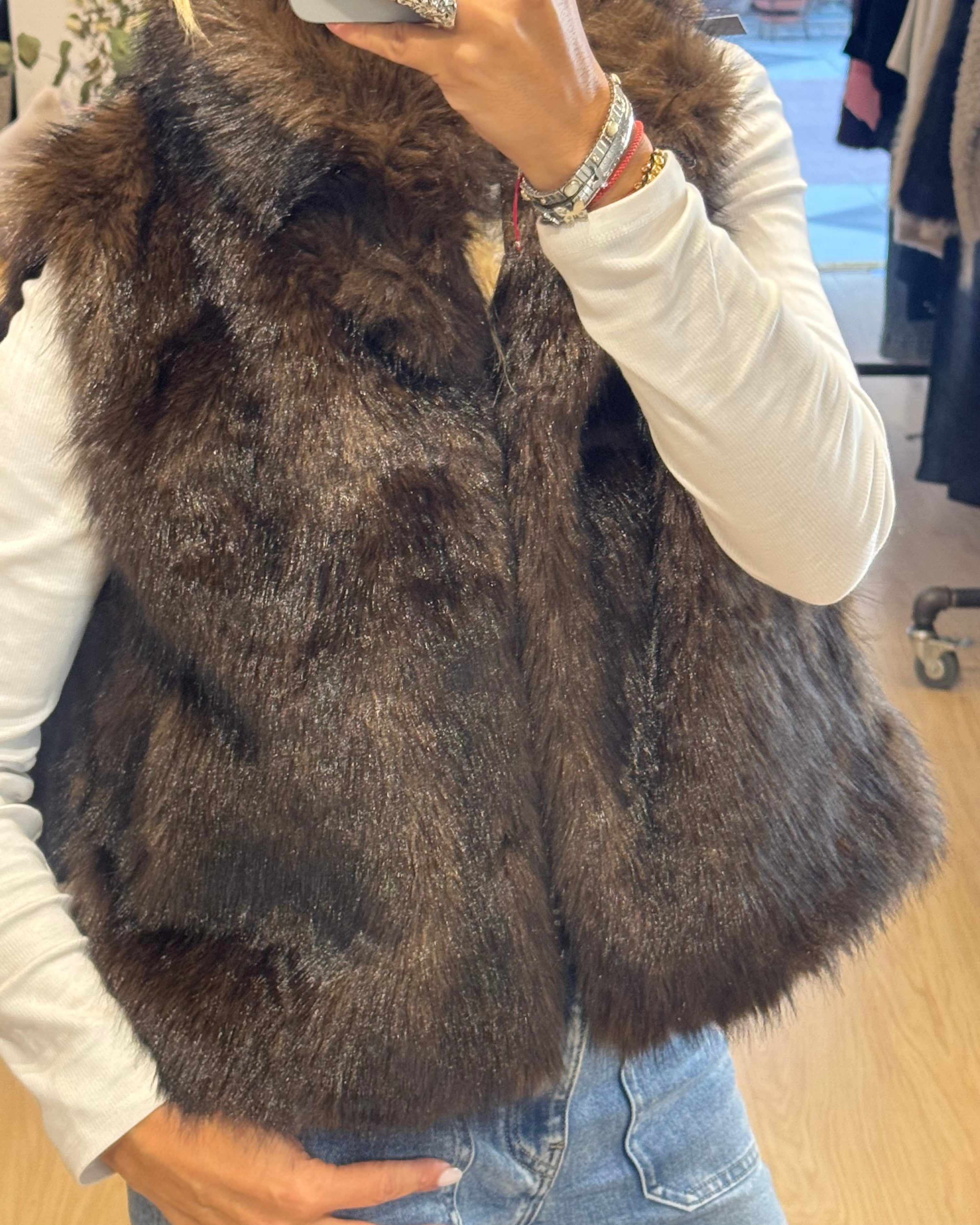 Sleeveless Fur Coat