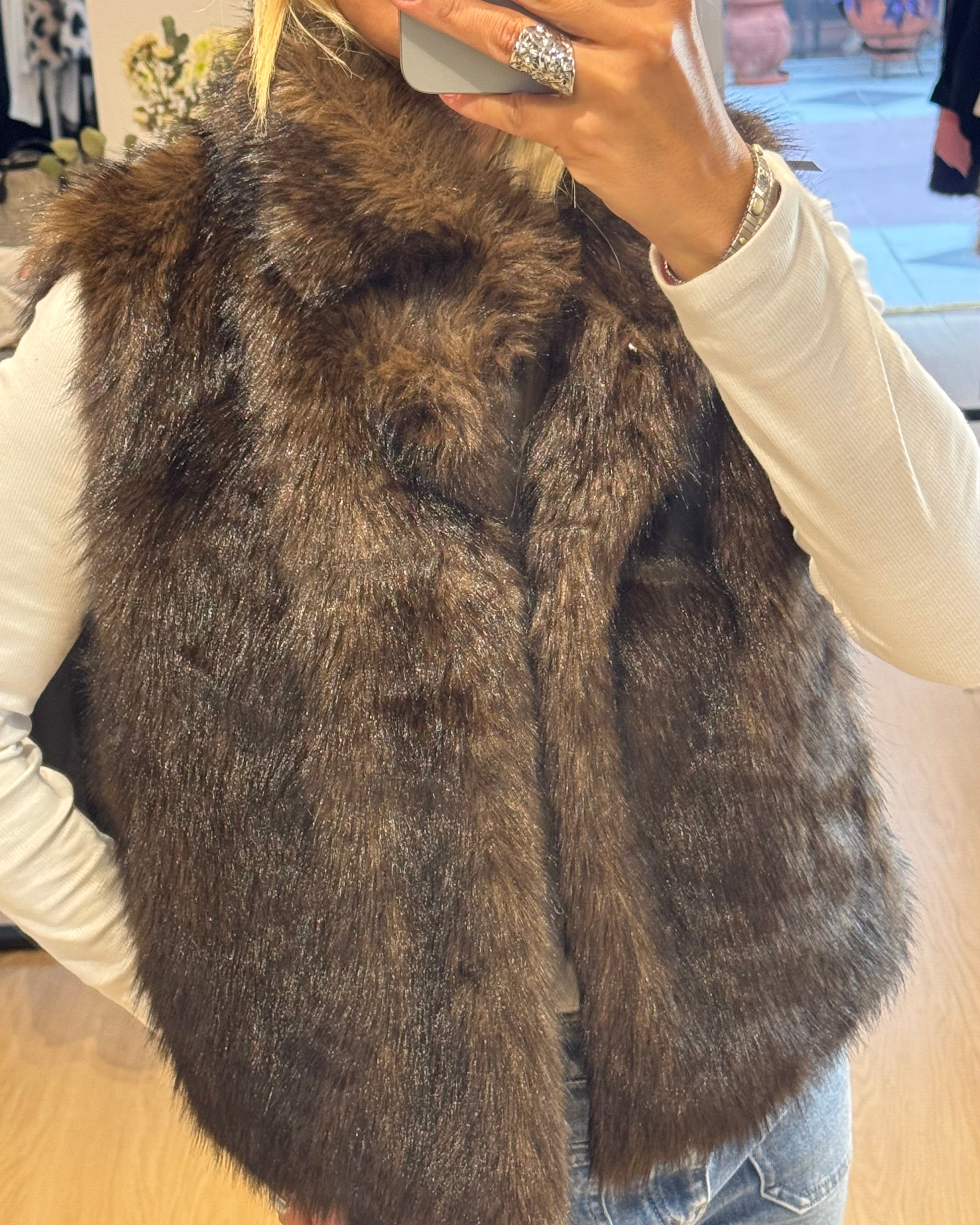 Sleeveless Fur Coat