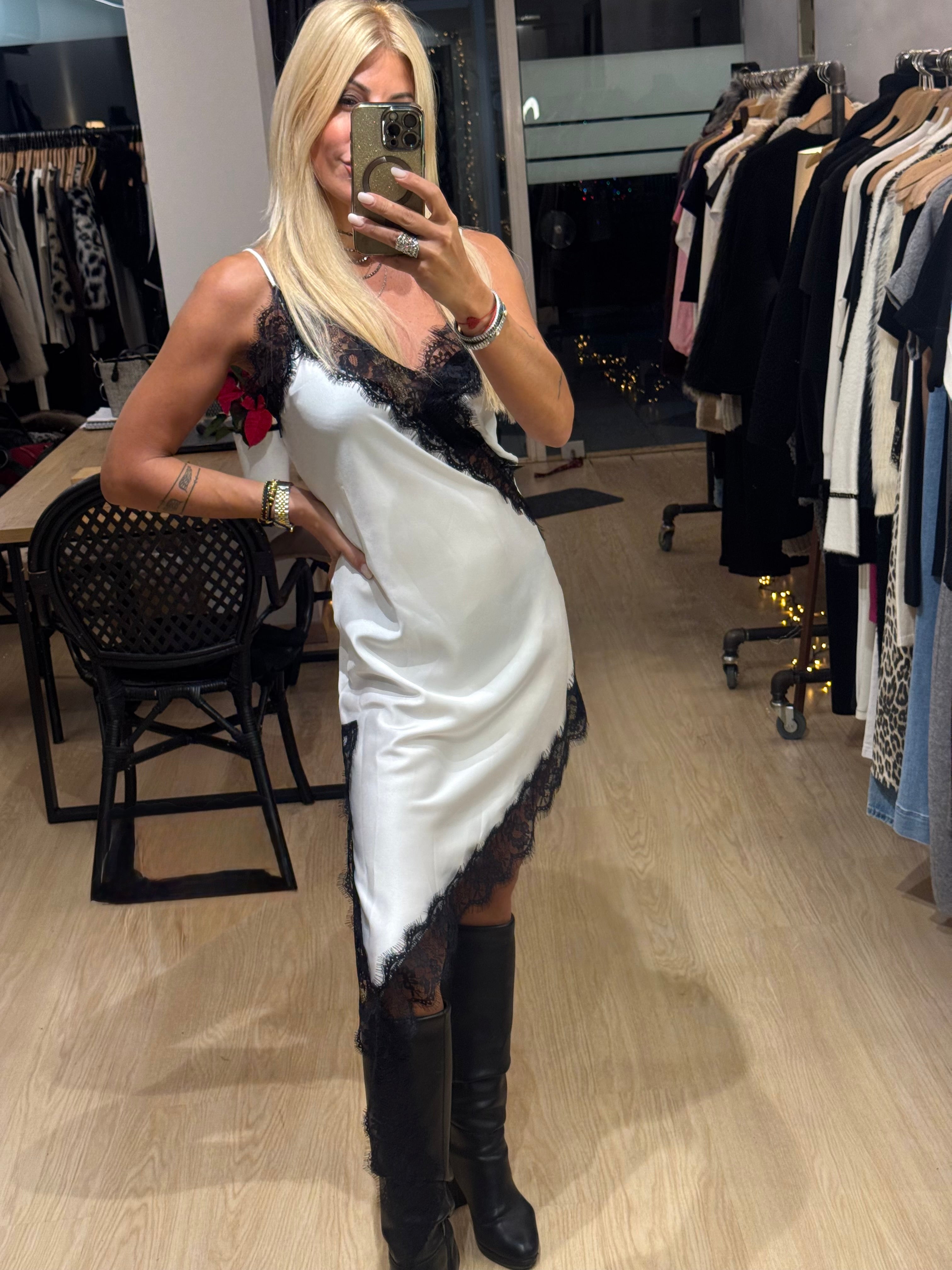 Lingerie dress with lace