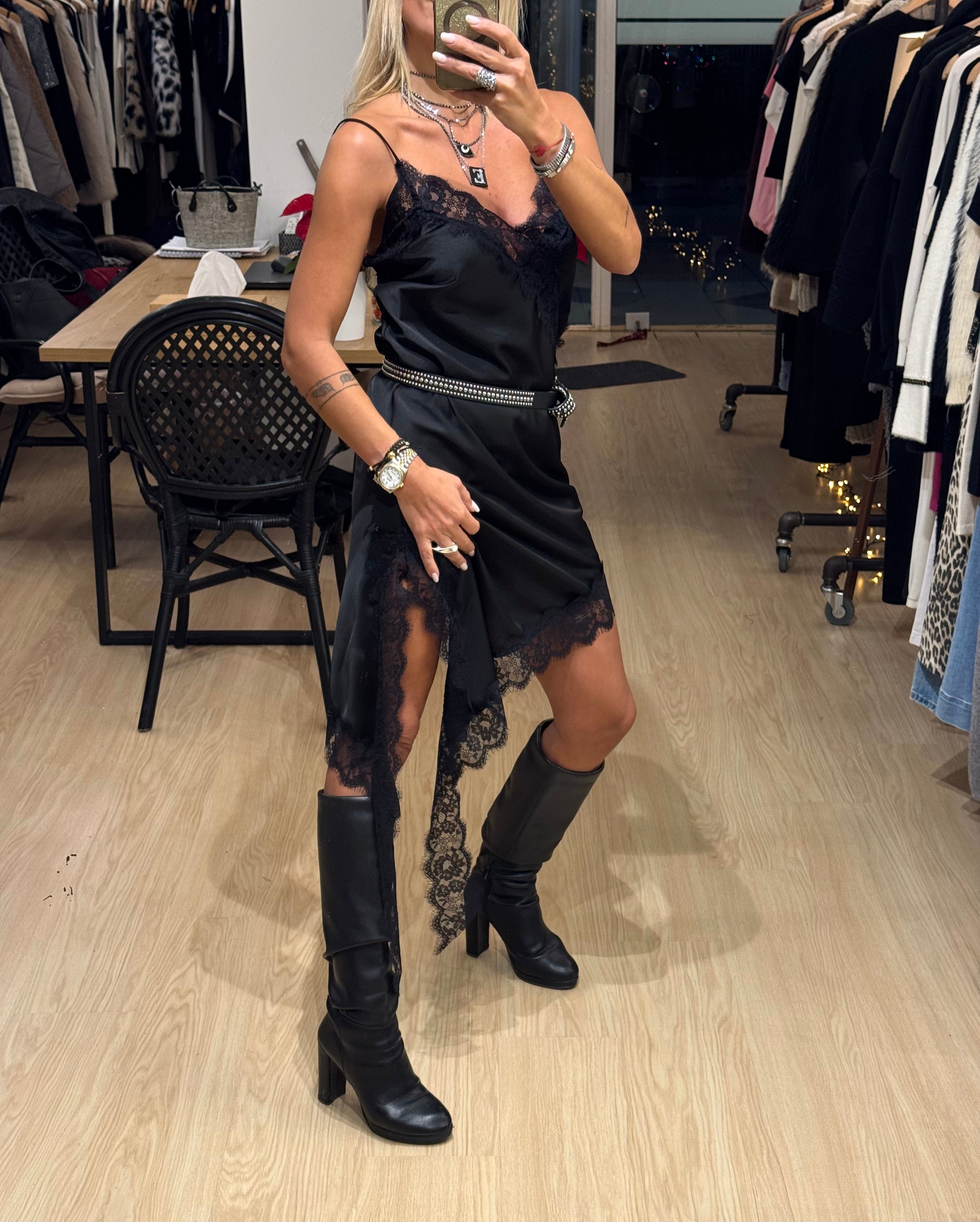 Lingerie dress with lace