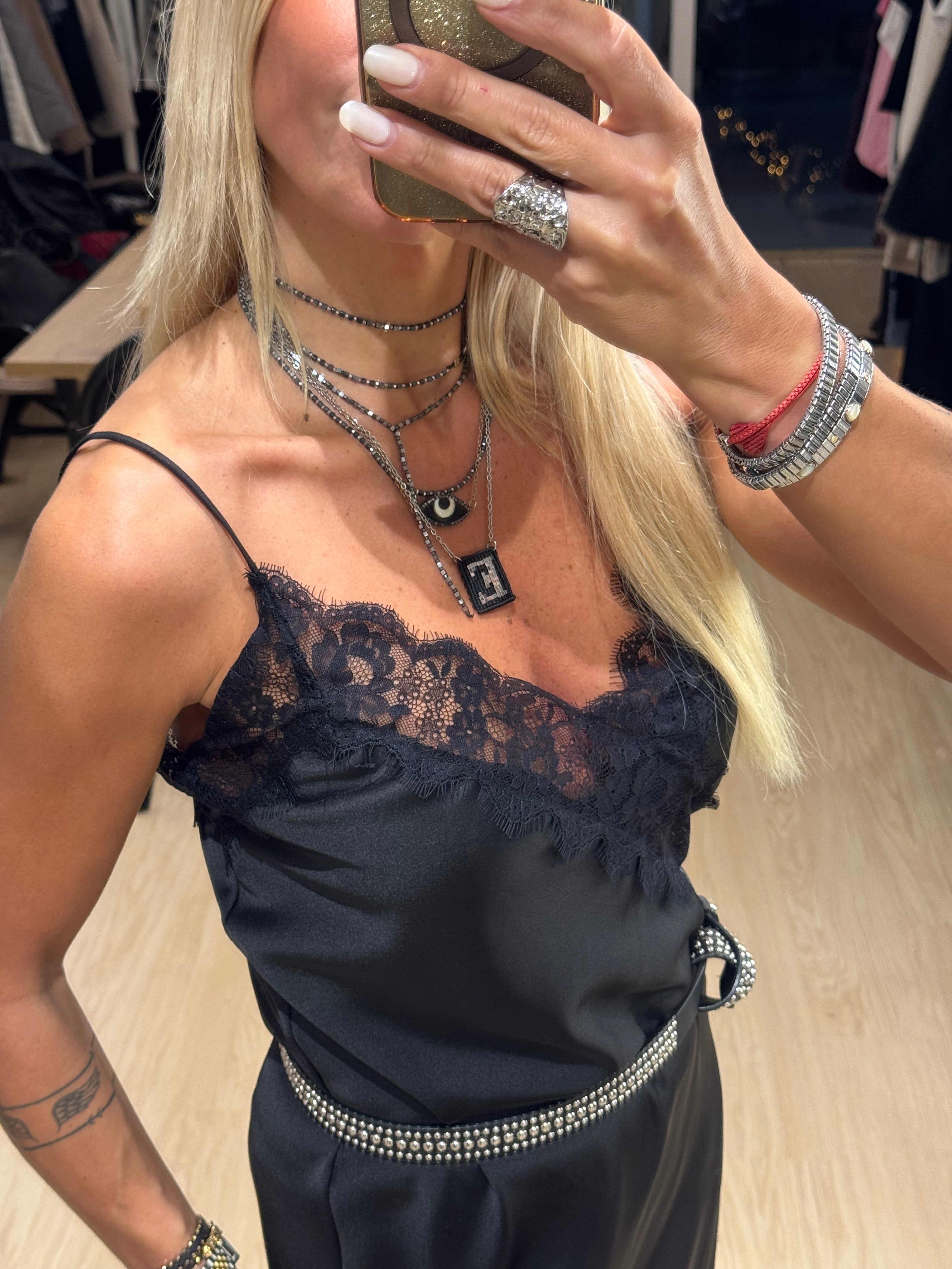 Lingerie dress with lace