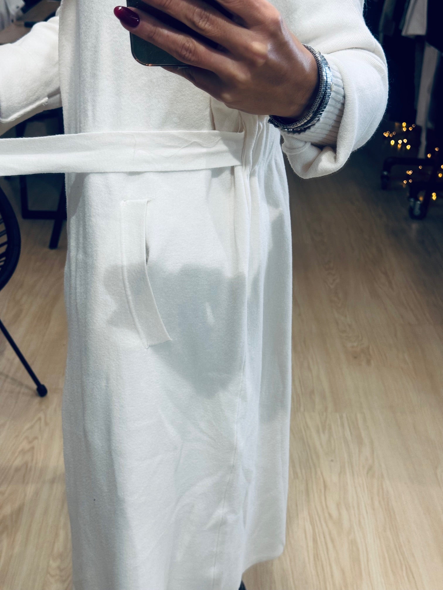 LONG CARDIGAN WITH BUILT-IN BELT