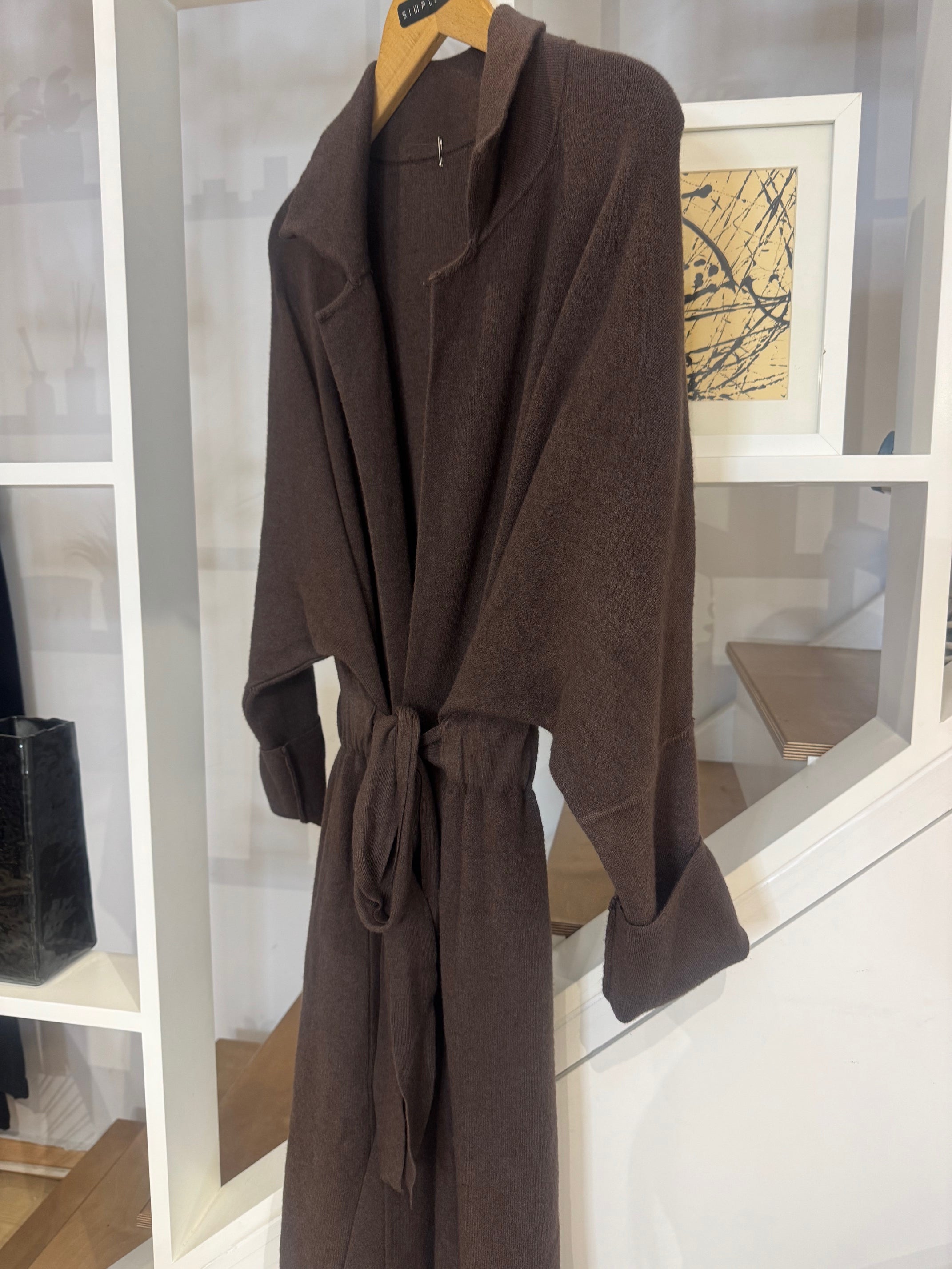 LONG CARDIGAN WITH BUILT-IN BELT