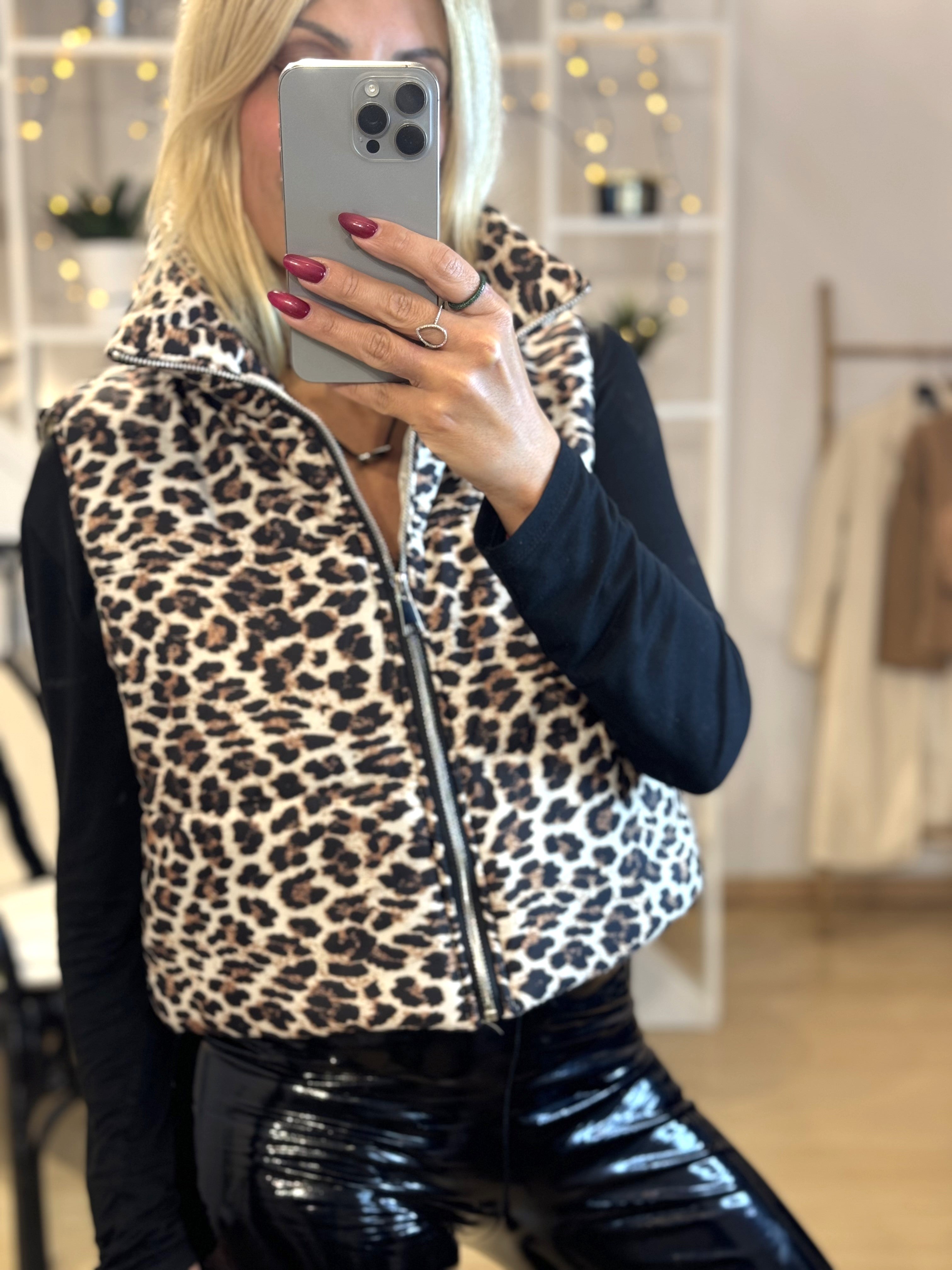 Leopard Sleeveless Jacket