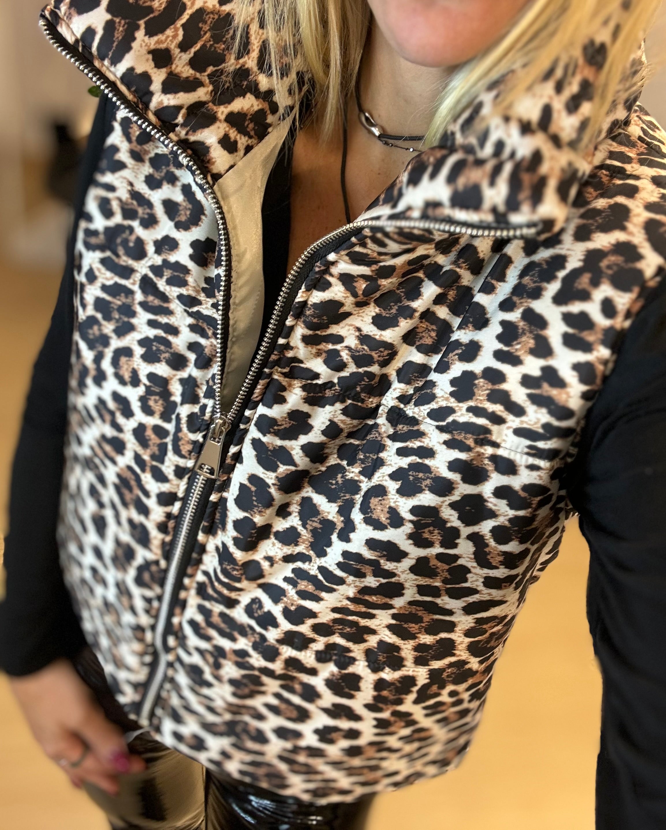 Leopard Sleeveless Jacket