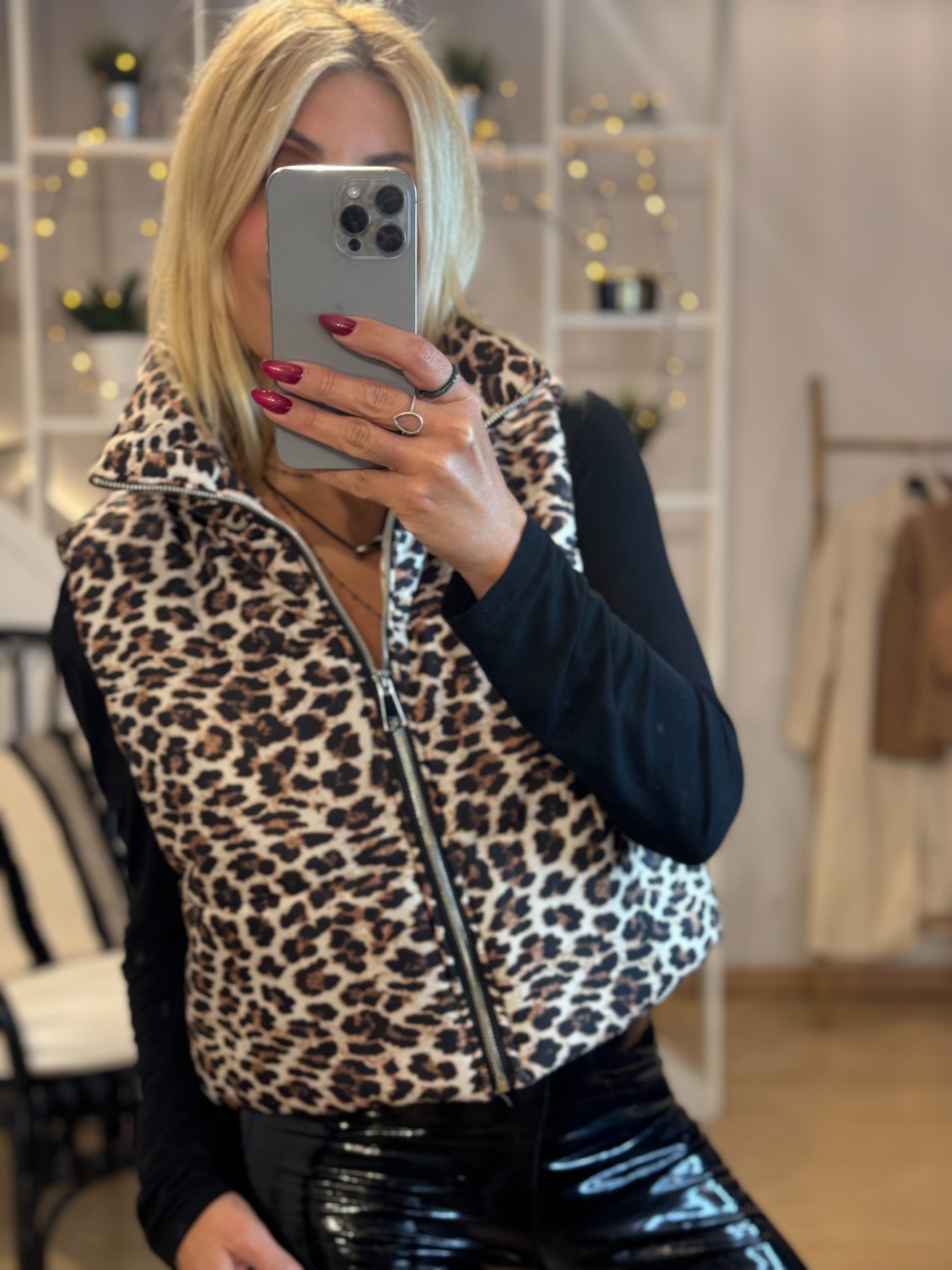 Leopard Sleeveless Jacket