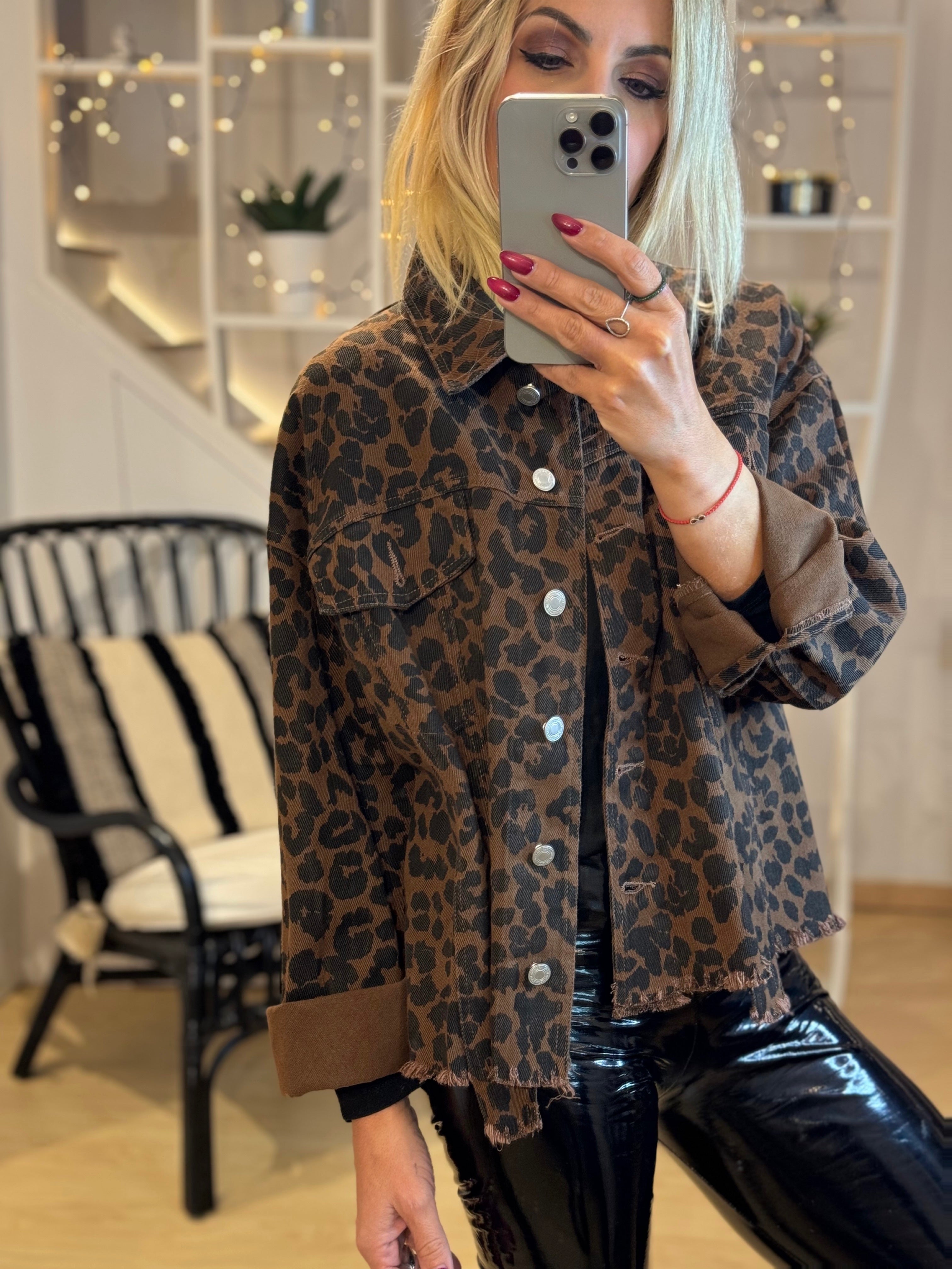 Leopard Jean Jacket