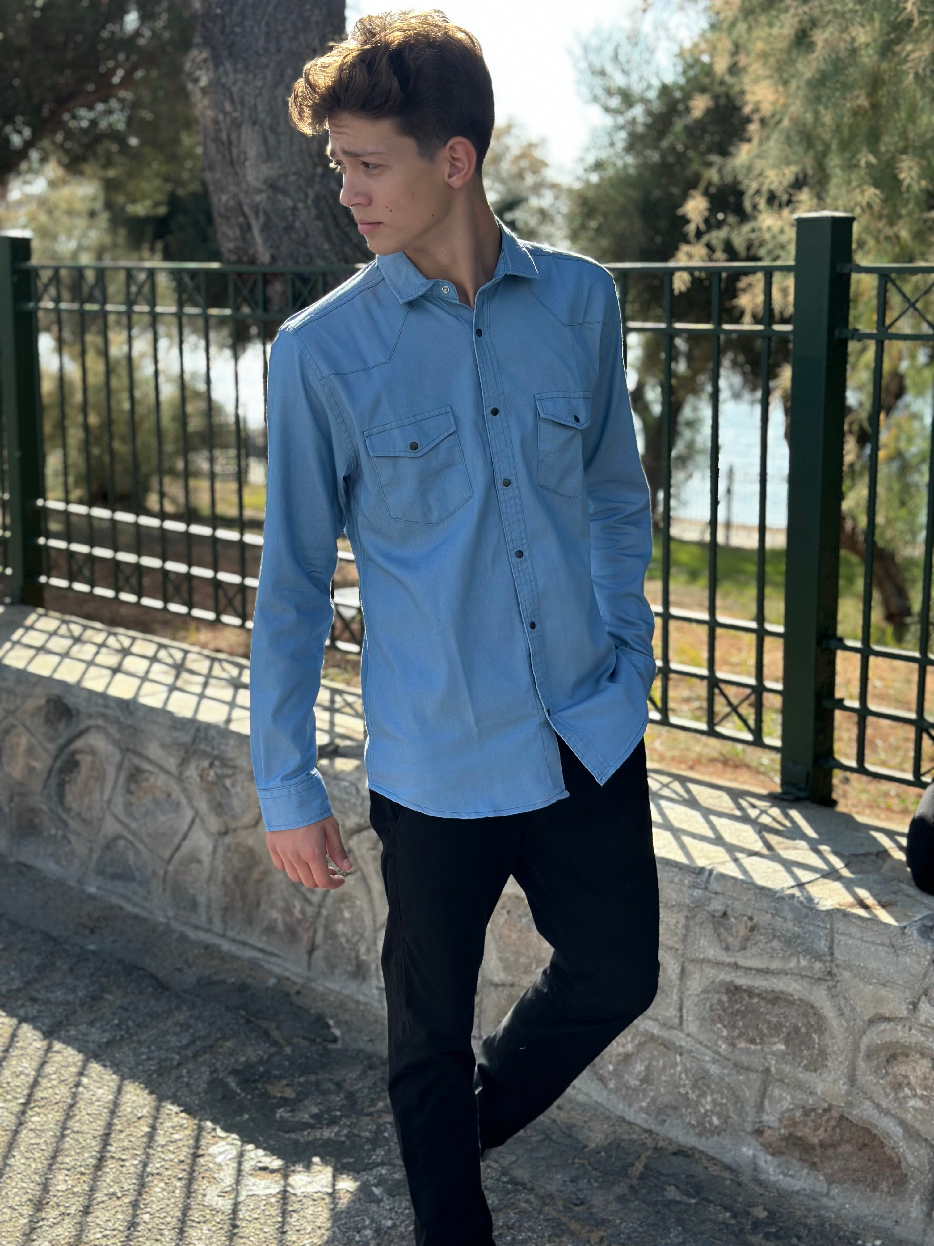 Is this outfit combination inappropriate/bad taste? Simple dark blue shirt  with lines. Grey sweater. I'll wear black jeans and black shoes. :  r/mensfashionadvice