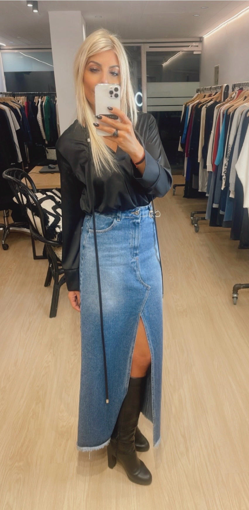 Jean Maxi Skirt